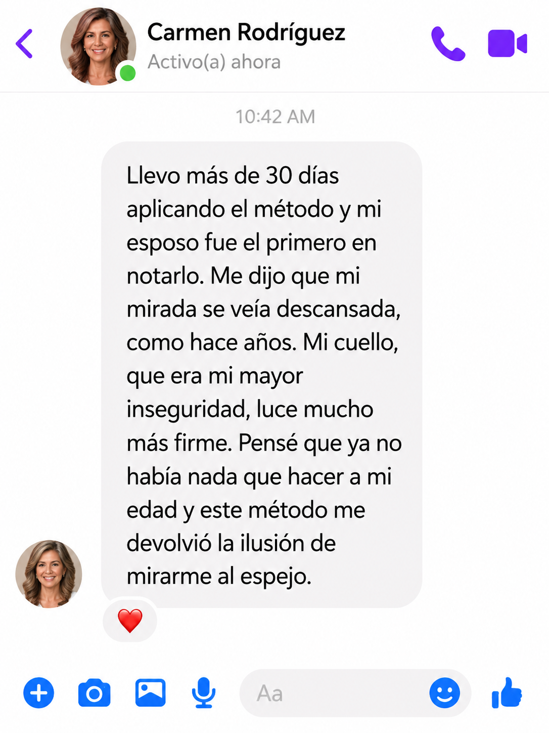 Mensaje de Carmen Rodríguez